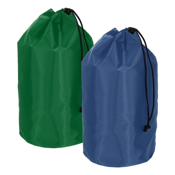 Uxcell Stuff Sack, Waterproof Ditty Bags Storage Sacks Portable Outdoor Ultralight Drawstring Dry Stuff Bag Gear with Toggle 7x13In & 2 Pack & Dark Blue, Dark Green for (Backpacking)