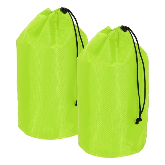 Uxcell Stuff Sack, Waterproof Ditty Bags Storage Sacks Portable Outdoor Ultralight Drawstring Dry Stuff Bag Gear with Toggle 7x13In & 2 Pack & Green for (Backpacking Camping Hiking)