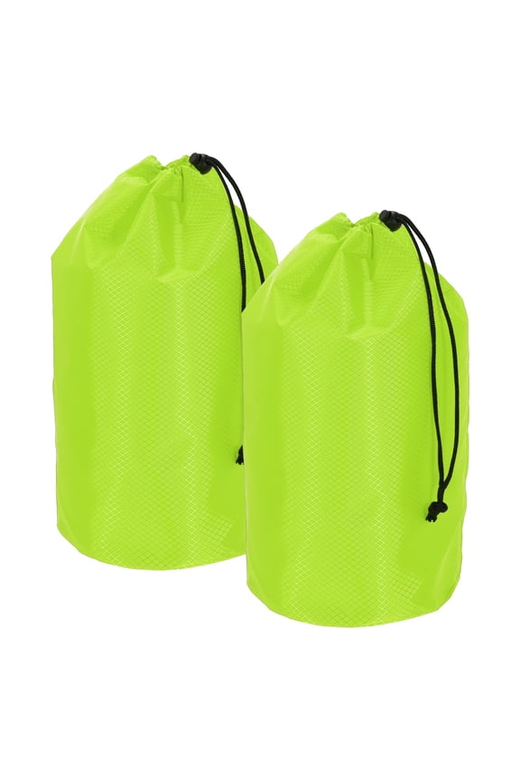 Stuff Sack, Waterproof Ditty Bags Storage Sacks Portable Outdoor Ultralight Drawstring Dry Stuff Bag Gear with Toggle 7x13In & 2 Pack & Green for (Backpacking Camping Hiking)