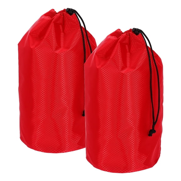 Uxcell Stuff Sack, Waterproof Ditty Bags Storage Sacks Portable Outdoor Ultralight Drawstring Dry Stuff Bag Gear with Toggle 7x13In & 2 Pack & Red for (Backpacking Camping Hiking)