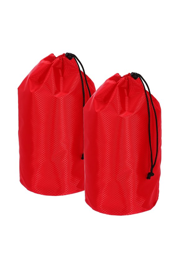 Stuff Sack, Waterproof Ditty Bags Storage Sacks Portable Outdoor Ultralight Drawstring Dry Stuff Bag Gear with Toggle 7x13In & 2 Pack & Red for (Backpacking Camping Hiking)