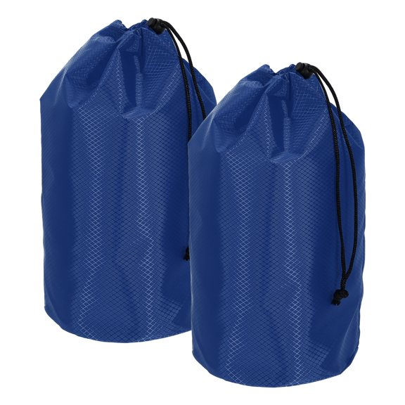Uxcell Stuff Sack, Waterproof Ditty Bags Storage Sacks Portable Outdoor Ultralight Drawstring Dry Stuff Bag Gear with Toggle 7x13In & 2 Pack & Sapphire for (Backpacking Camping Hiking)