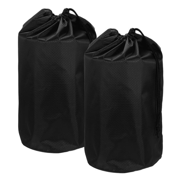 Uxcell Stuff Sack, Waterproof Ditty Bags Storage Sacks Portable Outdoor Ultralight Drawstring Dry Stuff Bag Gear with Toggle 9x17In & 2 Pack & Black for (Backpacking Camping Hiking)