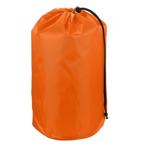Uxcell Stuff Sack, Waterproof Ditty Bags Storage Sacks Portable Outdoor Ultralight Drawstring Dry Stuff Bag Gear with Toggle 9x17In & Orange for (Backpacking Camping Traveling Hiking)