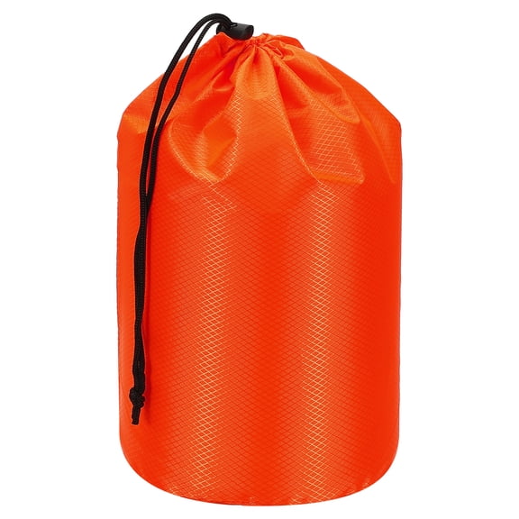 Uxcell Stuff Sack Waterproof Outdoor Storage Sack Portable Drawstring Dust Flap Bags Lightweight 4 x 8 Inch Orange