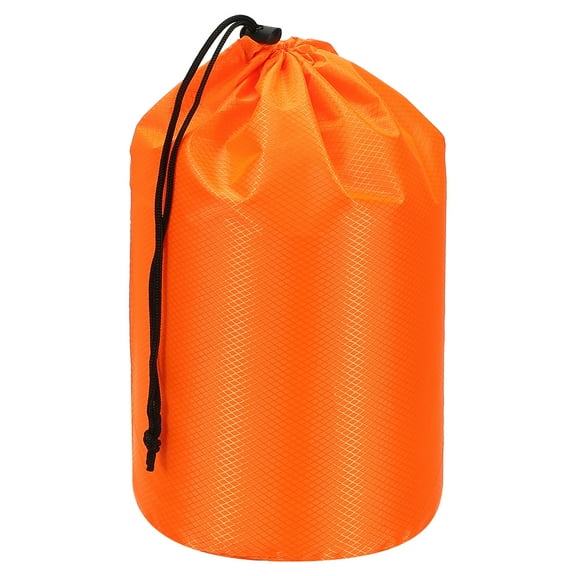 Uxcell Stuff Sack Waterproof Outdoor Storage Sack Portable Drawstring Dust Flap Bags Lightweight 4 x 8 Inch Orange