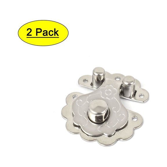 Uxcell Style Wooden Case Box Metal Clasp Hasp Latches Silver Tone 2 Set