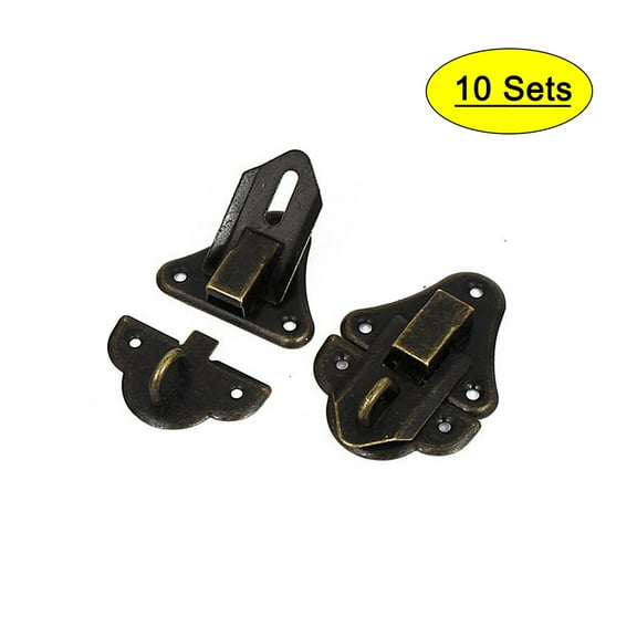 Uxcell Style Wooden Case Chest Box Clasp Hasp Latch Bronze Tone 10 Sets