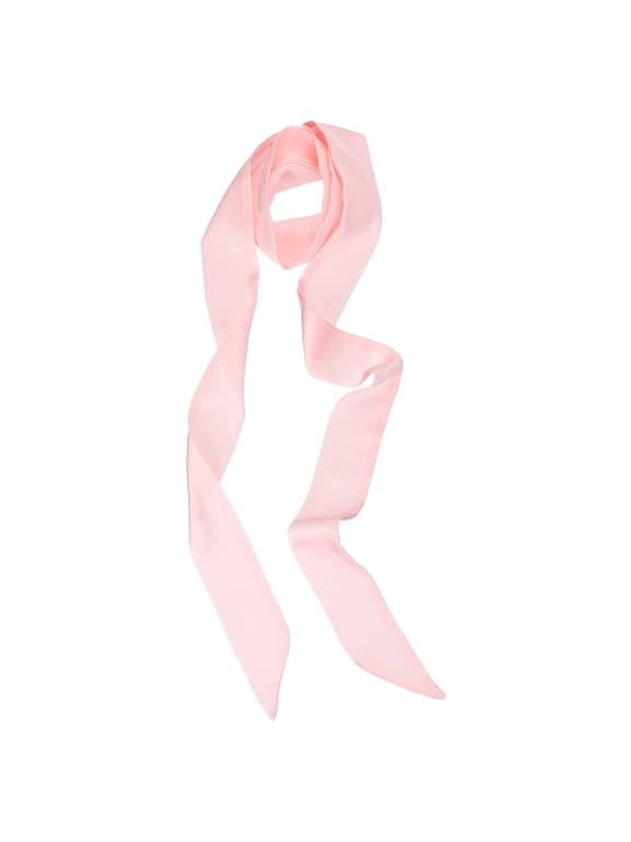 Stylish Ribbon Scarf, Solid Color Skinny Scarf Pure Long Neckerchief Silk Belts Sash Light Pink