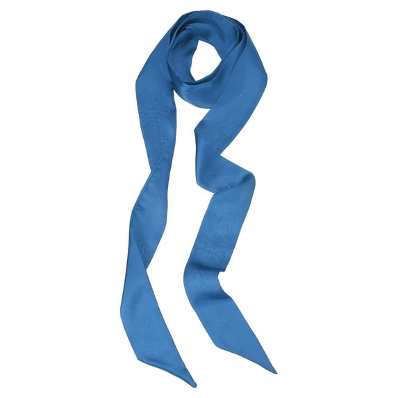 Uxcell Stylish Ribbon Scarf, Solid Color Skinny Scarf Pure Long Neckerchief Silk Belts Sash Mist Blue