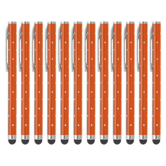 Uxcell Stylus Pens for Touch Screens, High Precision Universal Bling Stylus Crystal Metal Capacitive Pen Orange