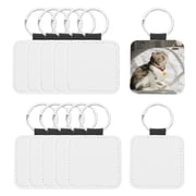 Uxcell Sublimation Blank Keychains, 12Pcs Square Keychain Blanks Bulk Heat Transfer Keychain, White