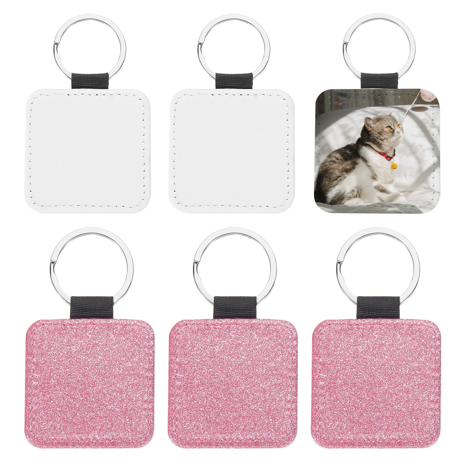 Uxcell Sublimation Blank Keychains, 6 Pcs Square Keychain Blanks Bulk ...
