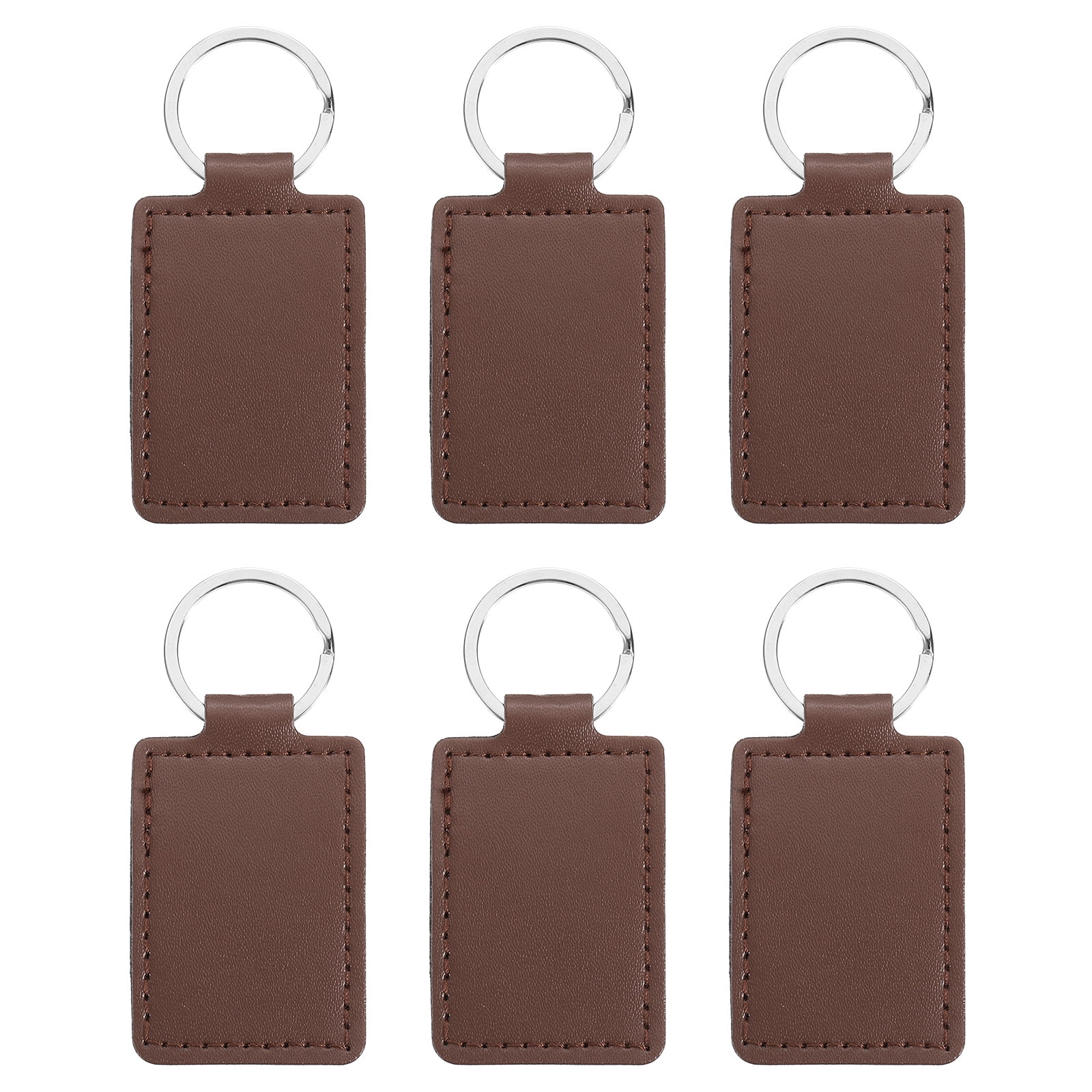 Uxcell Sublimation Blank Keychains, 6Pcs Rectangle Leather Keychain ...