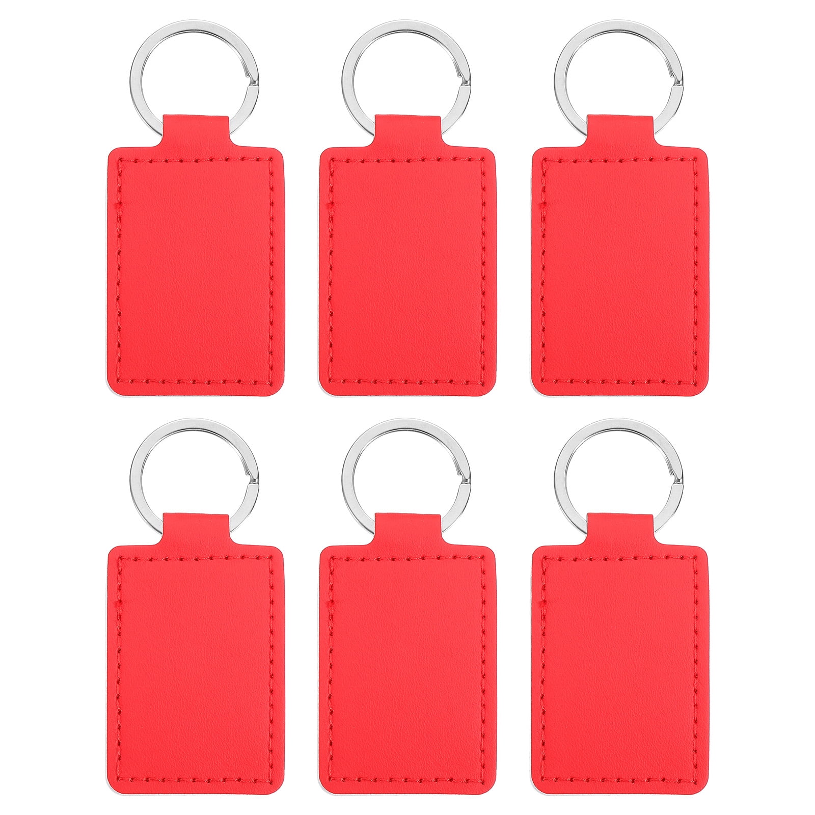Uxcell Sublimation Blank Keychains, 6Pcs Rectangle Leather Keychain ...
