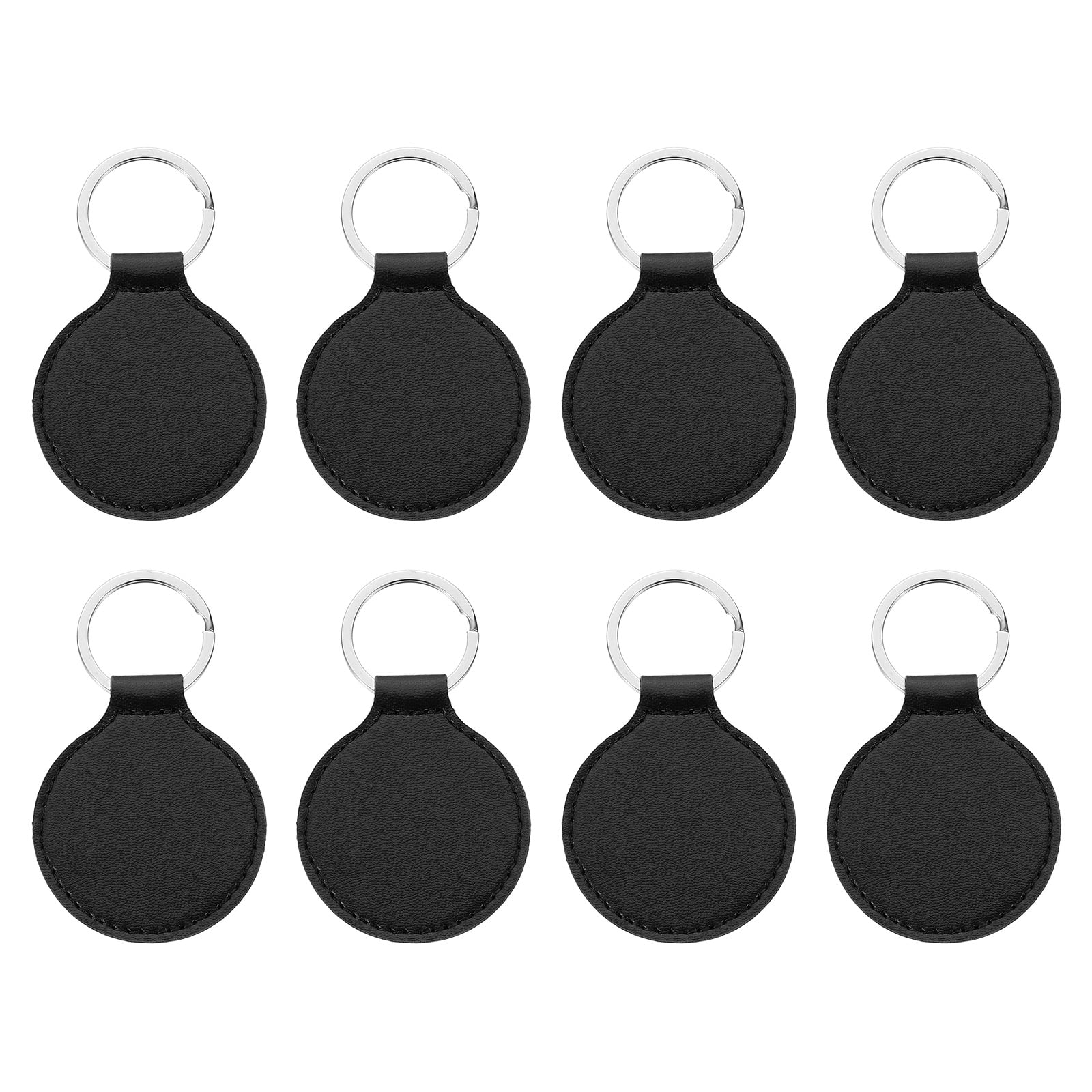 Uxcell Sublimation Blank Keychains, 8Pcs Round Keychain Blanks Bulk PU ...