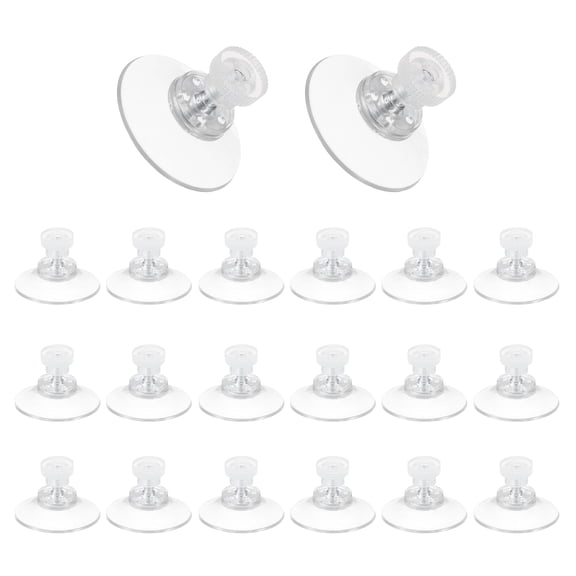 Uxcell Suction Cups with M4 x 10 Screws Nut 1.2"(30mm), 20 Set Plastic Clear Strong Adhesive Suction Holder Sucker Pad for Window Glass Mirror Wall Door Kitchen Bathroom