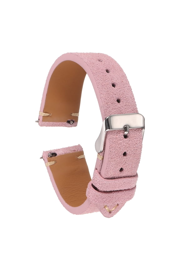 Suede Leather Strap Watch Bands Quick Release 18mm Vintage Watch Straps Classic Watchband Pink