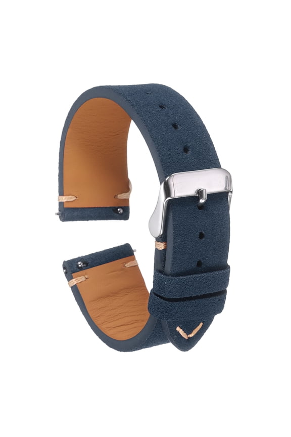 Suede Leather Strap Watch Bands Quick Release 20mm Vintage Watch Straps Classic Watchband Dark Blue