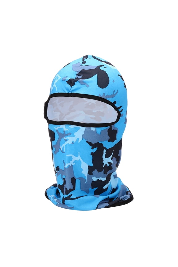 Summer Balaclava Face Mask, Polyester Sun Protection Hood Face Cover Cooling Full Head Mask for Men Women Fishing Motorcycle Cycling, Camo Sapphire Blue