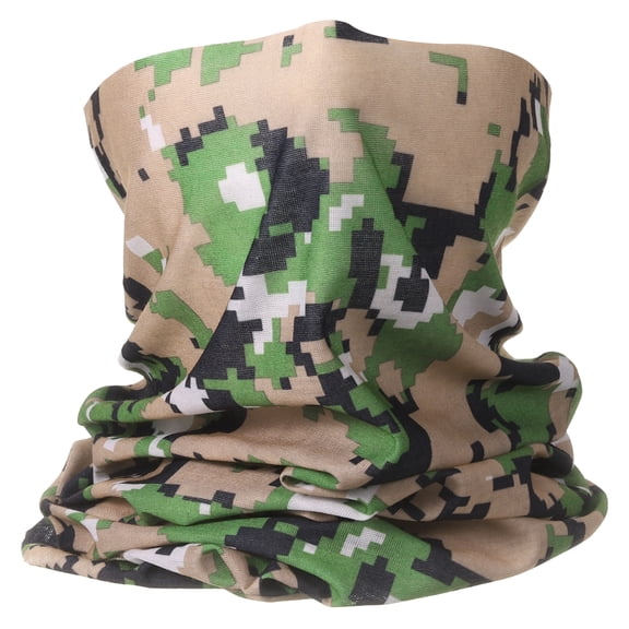 Uxcell Summer Cooling Neck Gaiter Sun Protection Face Mask, Camo Brown-yellow