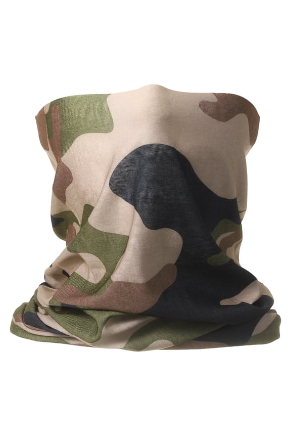 Summer Cooling Neck Gaiter Sun Protection Face Mask, Camo Brown