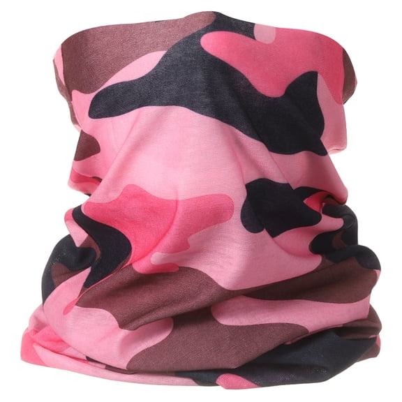 Uxcell Summer Cooling Neck Gaiter Sun Protection Face Mask, Camo Pink-Black