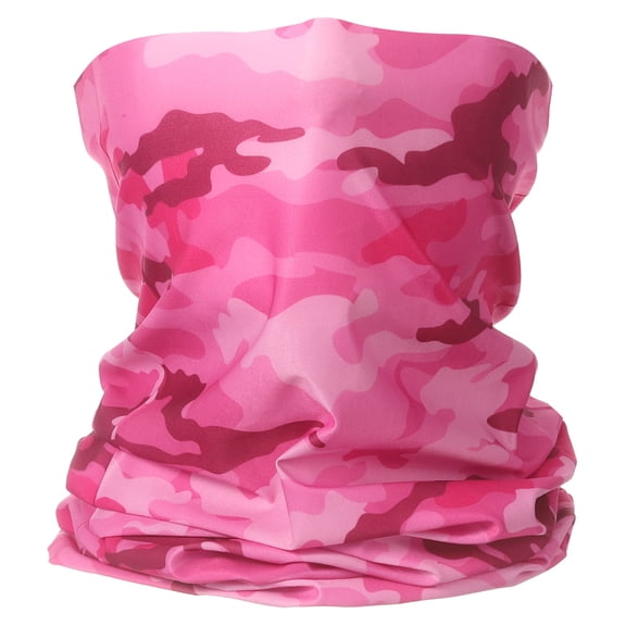 Uxcell Summer Neck Gaiter Sun Protection Face Mask for Fishing, Camo Pink