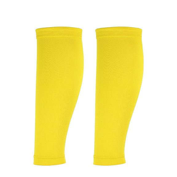 Uxcell Sun Protection Leg Sleeves, Sports Compression Leg Cooling Ice Silk Sleeves with Anti-slip Silicone Strips, Yellow& Polyester -Fitting for(Running Cycling Football )