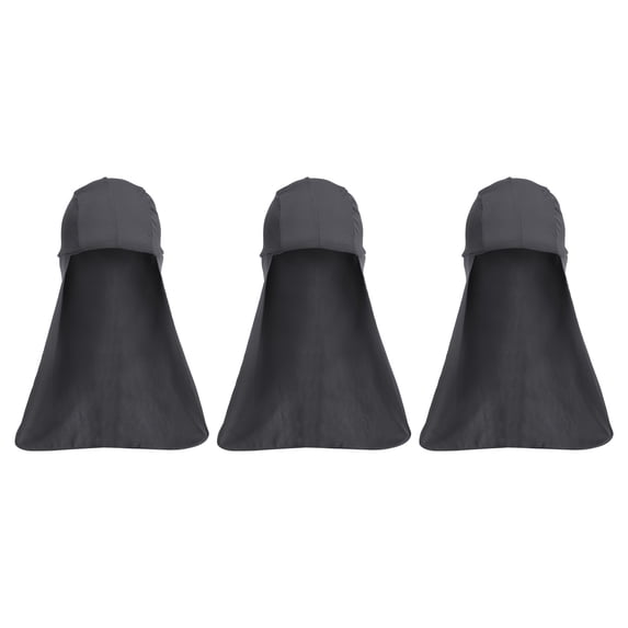 Uxcell Sun Shade Hat Neck Shade, 3 Pack Cooling Skull Cap Fishing Hats for Hiking, Dark Gray