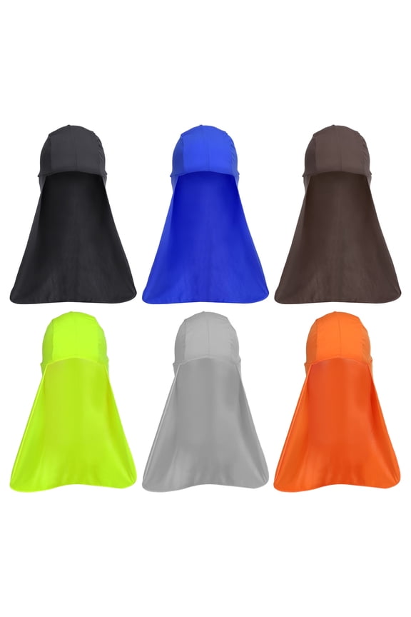Sun Shade Hat Neck Shade, 6 Pack Cooling Skull Cap Fishing Hats for Hiking, Multicolor