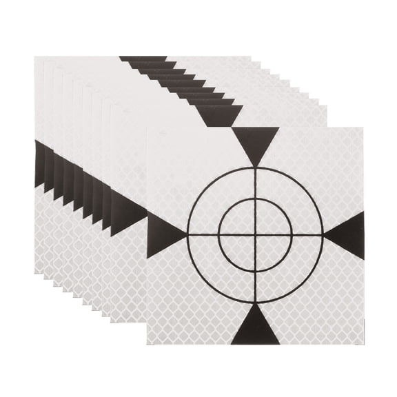 Uxcell Survey Reflector Target (100x100mm, White)(10 Pcs) Self-Adhesive Reflective Sheet Surveying Target Mark Tape, Suit for Total Station/Ship Inspection/Tunnel Measure