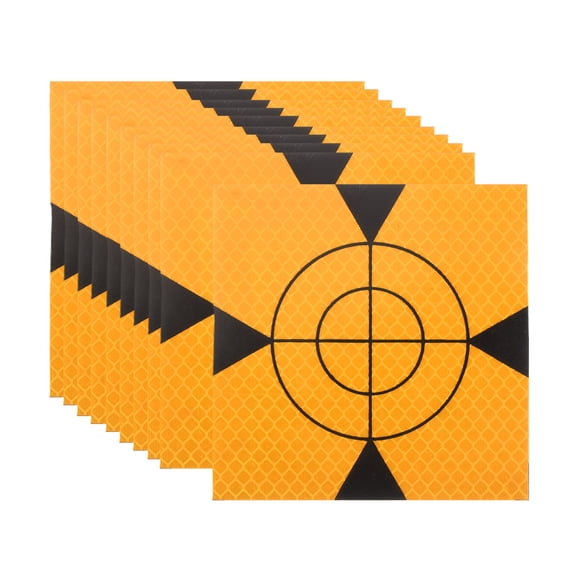 Uxcell Survey Reflector Target (100x100mm, Yellow)(10 Pcs) Self-Adhesive Reflective Sheet Surveying Target Mark Tape, Suit for Total Station/Ship Inspection/Tunnel Measure