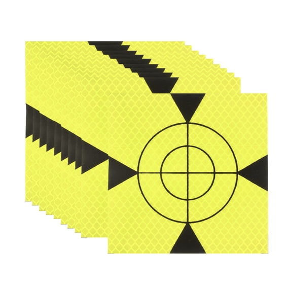 Uxcell Survey Reflector Target (100x100mm, Yellow Green)(10 Pcs) Self-Adhesive Reflective Sheet Surveying Target Mark Tape, Suit for Total Station/Ship Inspection/Tunnel Measure