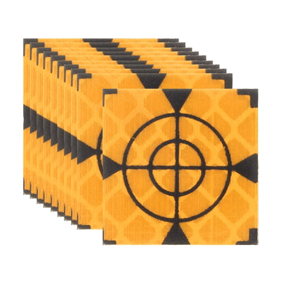 Uxcell Survey Reflector Target (20x20mm, Yellow)(100 Pcs) Self-Adhesive Reflective Sheet Surveying Target Mark Tape, Suit for Total Station/Ship Inspection/Tunnel Measure