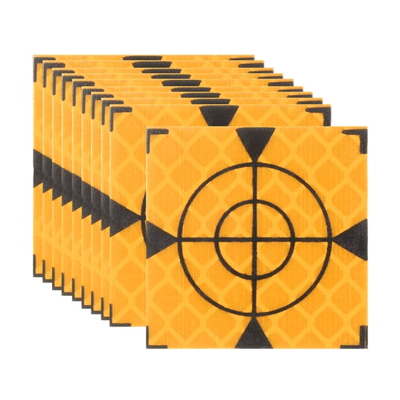 Uxcell Survey Reflector Target (30x30mm, Yellow)(100 Pcs) Self-Adhesive Reflective Sheet Surveying Target Mark Tape, Suit for Total Station/Ship Inspection/Tunnel Measure