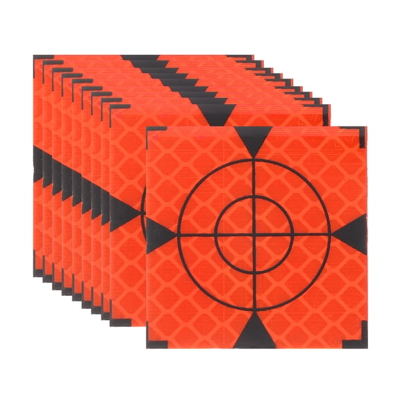 Uxcell Survey Reflector Target (40x40mm, Red)(50 Pcs) Self-Adhesive Reflective Sheet Surveying Target Mark Tape, Suit for Total Station/Ship Inspection/Tunnel Measure