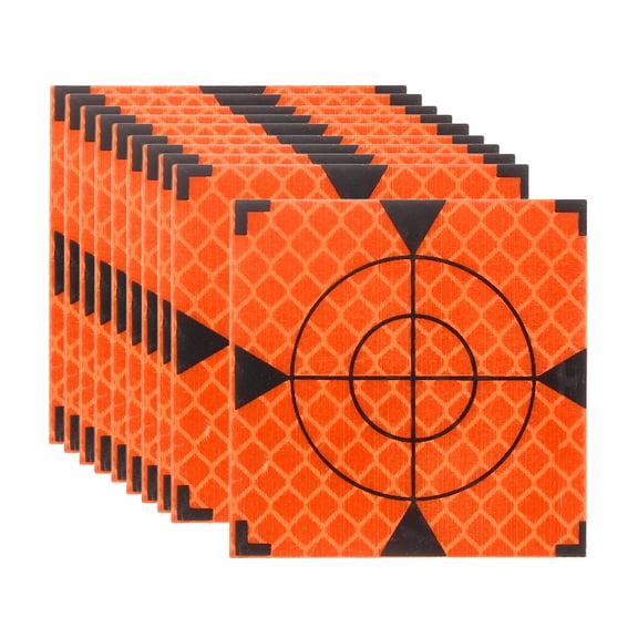 Uxcell Survey Reflector Target (50x50mm, Red)(50 Pcs) Self-Adhesive Reflective Sheet Surveying Target Mark Tape, Suit for Total Station/Ship Inspection/Tunnel Measure