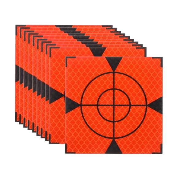 Uxcell Survey Reflector Target (80x80mm, Red)(10 Pcs) Self-Adhesive Reflective Sheet Surveying Target Mark Tape, Suit for Total Station/Ship Inspection/Tunnel Measure