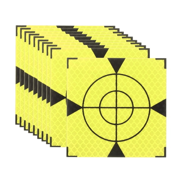 Uxcell Survey Reflector Target (80x80mm, Yellow Green)(10 Pcs) Self-Adhesive Reflective Sheet Surveying Target Mark Tape, Suit for Total Station/Ship Inspection/Tunnel Measure