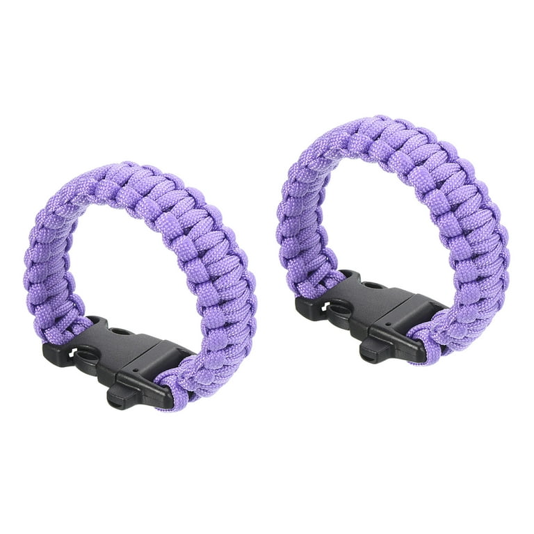 Uxcell Survival Paracord Bracelets, Braided Parachute Bracelet, Purple 