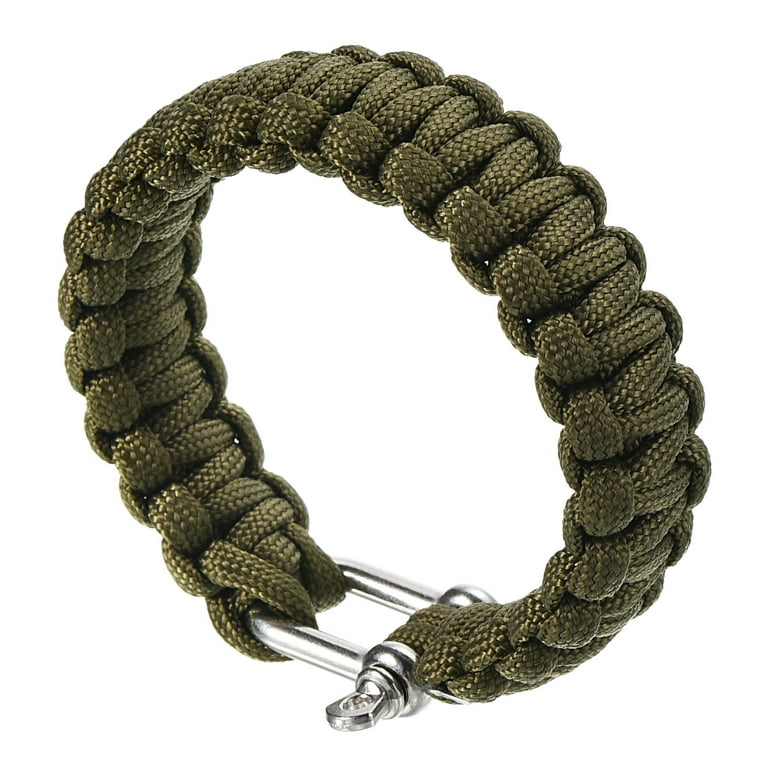 Uxcell Survival Paracord Bracelets Braided Parachute Cord Bracelet Dark Green