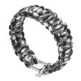 thumbnail image 1 of Uxcell Survival Paracord Bracelets, Braided Paracord Bracelet, White, Black, 1 of 5
