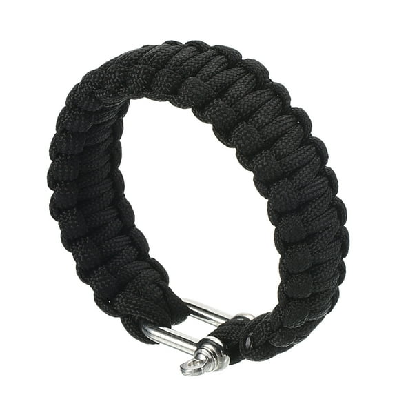 Uxcell Survival Paracord Bracelets, Multi-purpose Paracord Cord Bracelet, Black