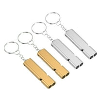 Uxcell Survival Whistle, 4 Pack Loud Sound Safety Whistle for Hiking, Gold, Silver
