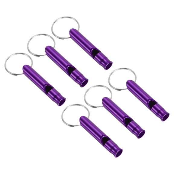 Uxcell Survival Whistle, 6 Pack Loud Sound Safety Whistle for Camping Hiking, Purple