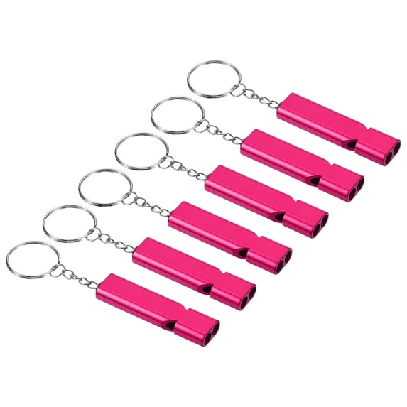 Uxcell Survival Whistle, Loud Sound Aluminum Outdoor Safety Whistle for Camping Hiking Rose Red