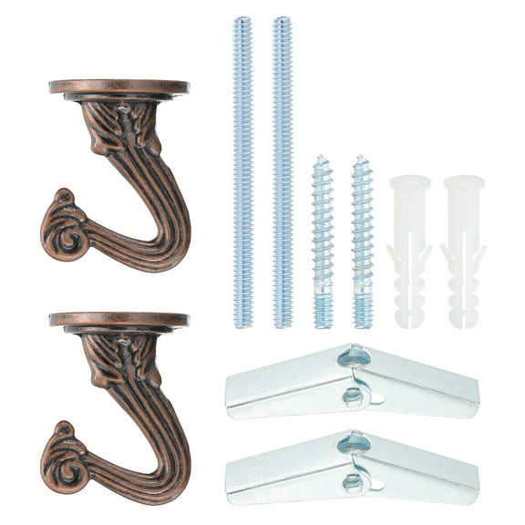 Uxcell Swag Hooks, Heavy Duty Ceiling Hooks with Installation for Hanging Plants Copper