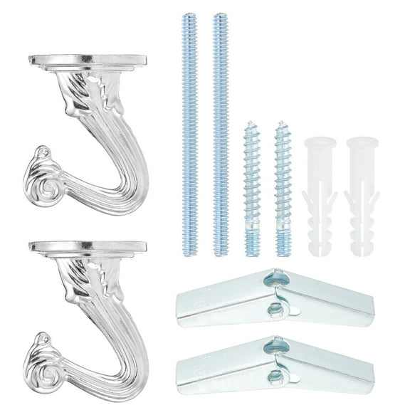 Uxcell Swag Hooks, Heavy Duty Ceiling Hooks with Installation for Hanging Plants Silver