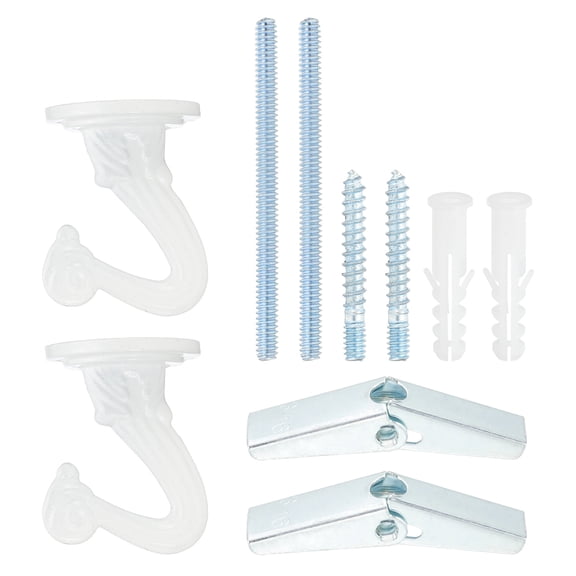 Uxcell Swag Hooks, Heavy Duty Ceiling Hooks with Installation for Hanging Plants White